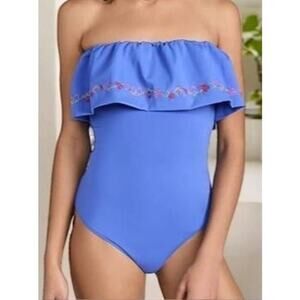 Carolina Constas Blue Multi Marisol One Piece Size XS Swimsuit NEW